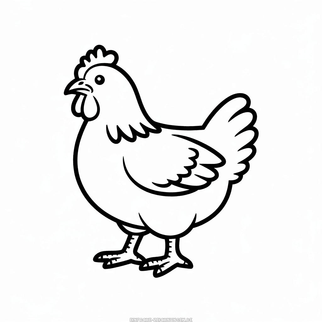 Zeichnung Plymouth Rock Huhn