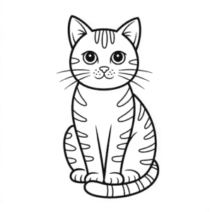 Zeichnung Schwarz-Weiß Katze