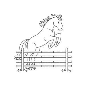 Zeichnung Springendes Pferd