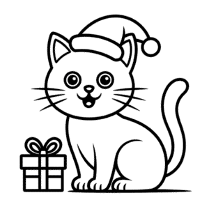 Zeichnung Weihnachtskatze