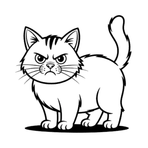 Zeichnung Wütende Katze