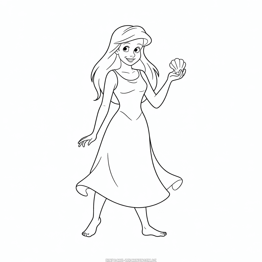 Zeichnung Arielle mit Beinen