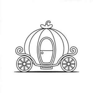 Zeichnung Cinderellas Kürbiskutsche