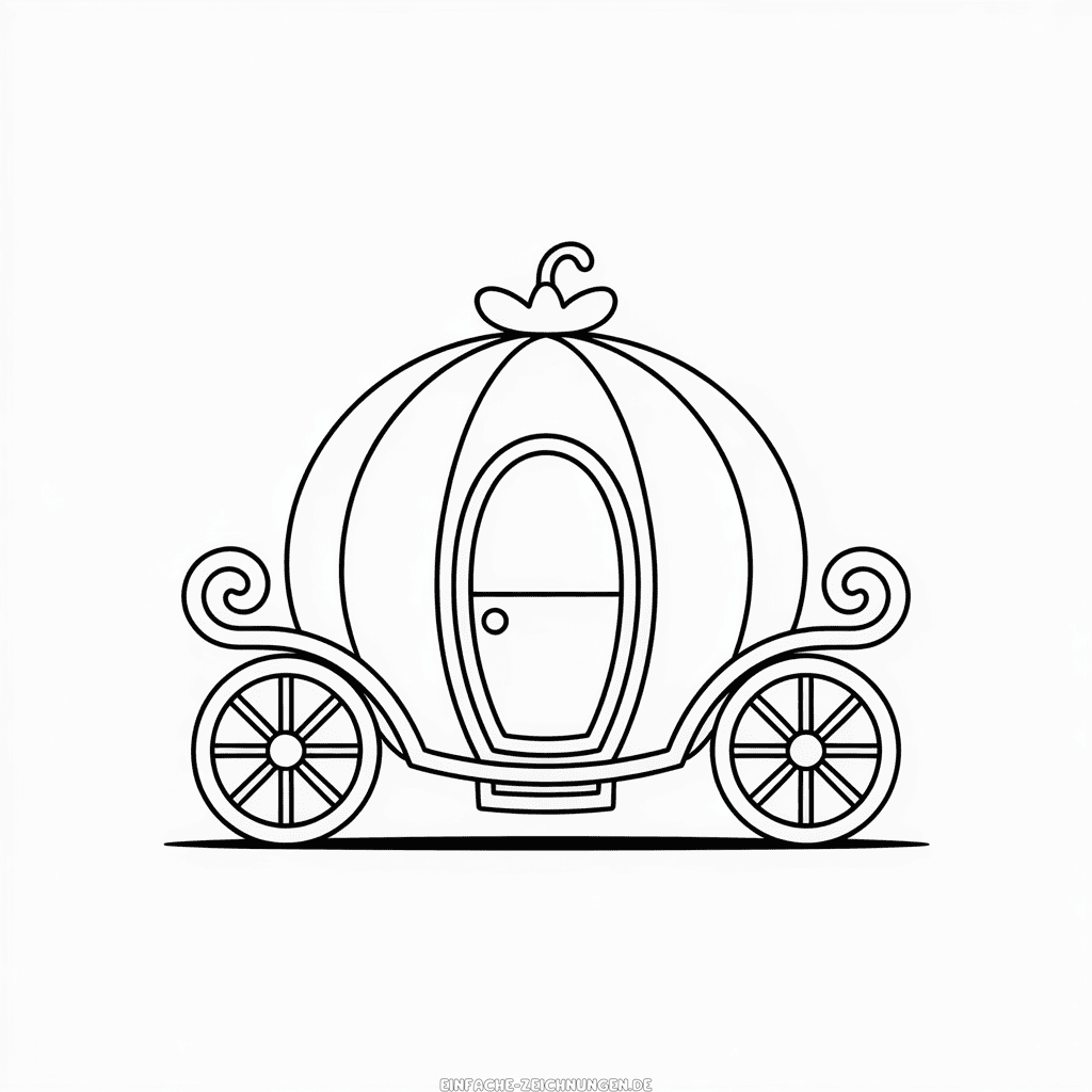Zeichnung Cinderellas Kürbiskutsche