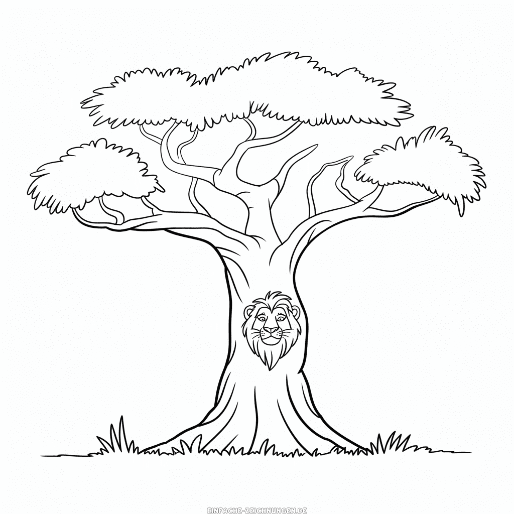 Zeichnung Der König der Löwen Baum