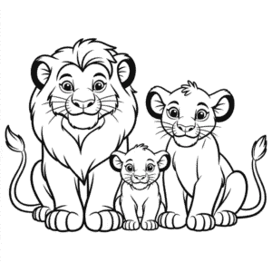 Zeichnung Die König der Löwen Familie