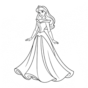 Zeichnung Disney Prinzessinnen Kleid