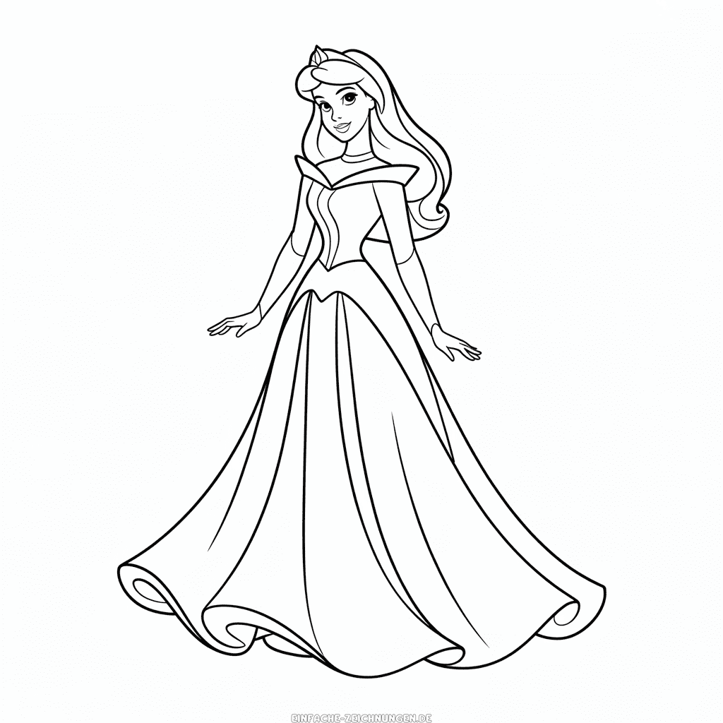 Zeichnung Disney Prinzessinnen Kleid