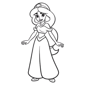 Zeichnung Einfache Prinzessin Jasmin