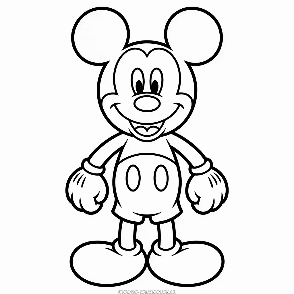 Zeichnung Einfacher Micky Maus