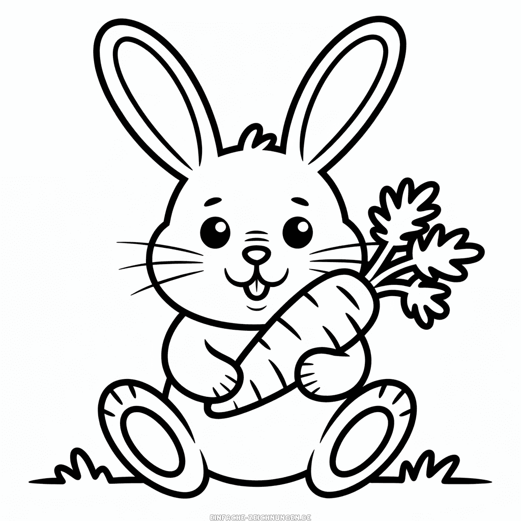Zeichnung Hase im Herbst
