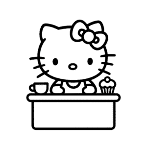Zeichnung Hello Kitty Café