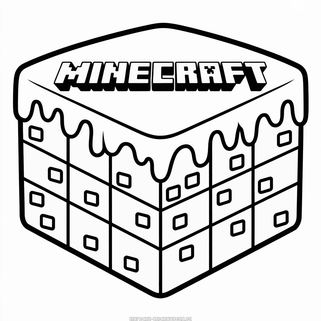 Zeichnung Minecraft Kuchen