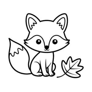 Zeichnung Niedlicher Herbstfuchs