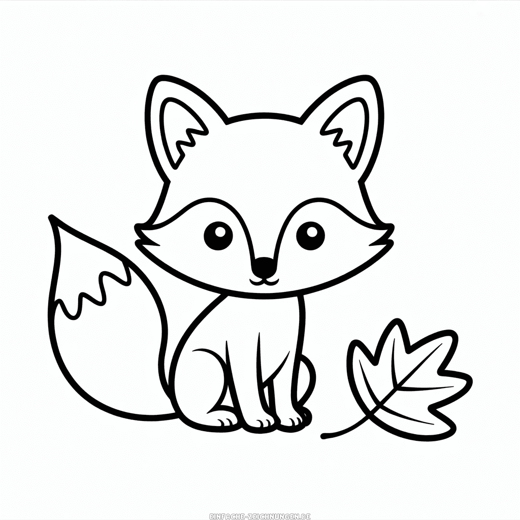 Zeichnung Niedlicher Herbstfuchs