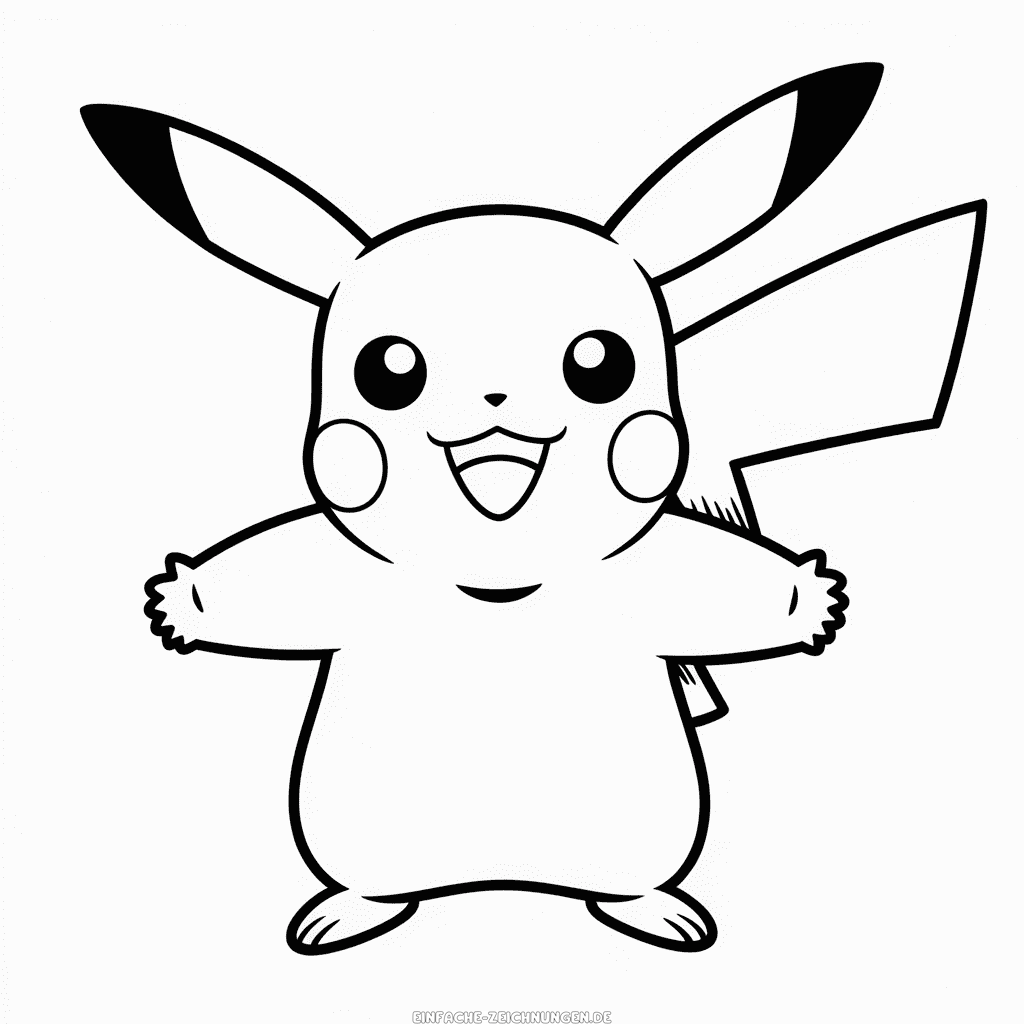 Zeichnung Pikachu für Kinder