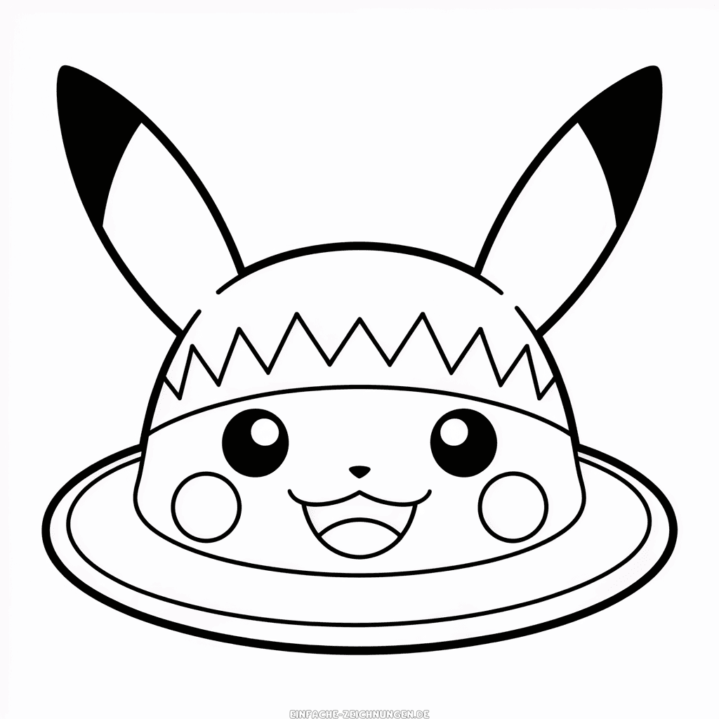 Zeichnung Pikachu Hut