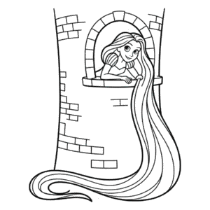 Zeichnung Rapunzel im Turm
