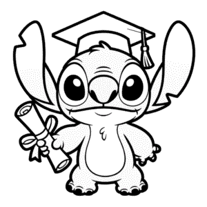 Zeichnung Stitch Abschlussfeier