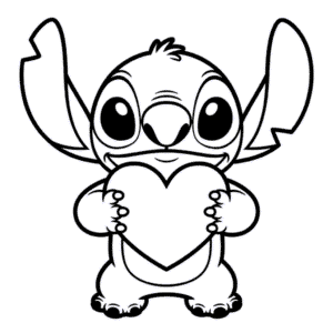 Zeichnung Stitch mit Herz