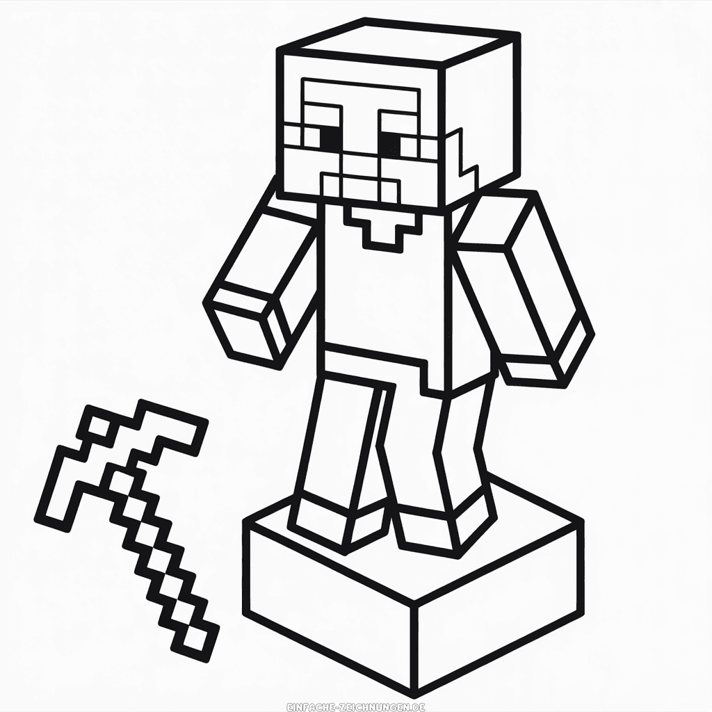 Zeichnung 3D Minecraft