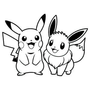 Zeichnung Evoli und Pikachu