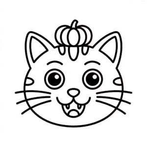 Zeichnung Halloween Katzen-Gesicht