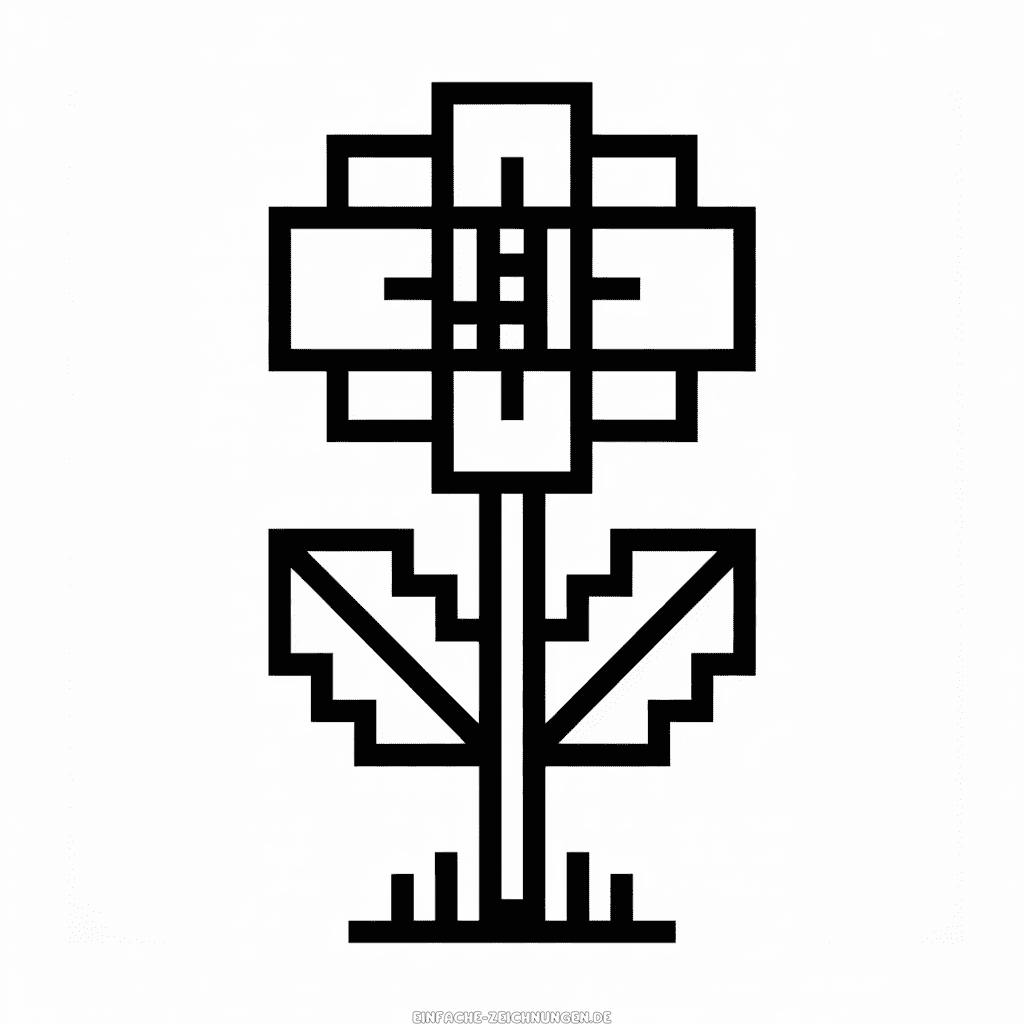 Zeichnung Minecraft Blume