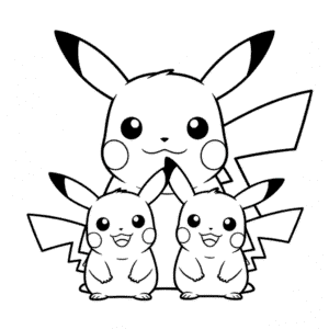 Zeichnung Pikachu Familie