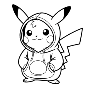 Zeichnung Pikachu im Kapuzenpullover