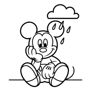 Zeichnung Trauriger Micky Maus