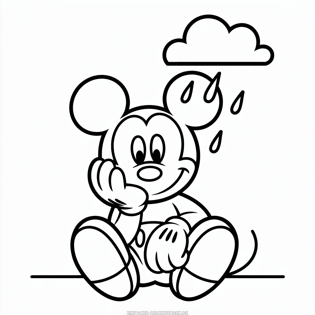 Zeichnung Trauriger Micky Maus